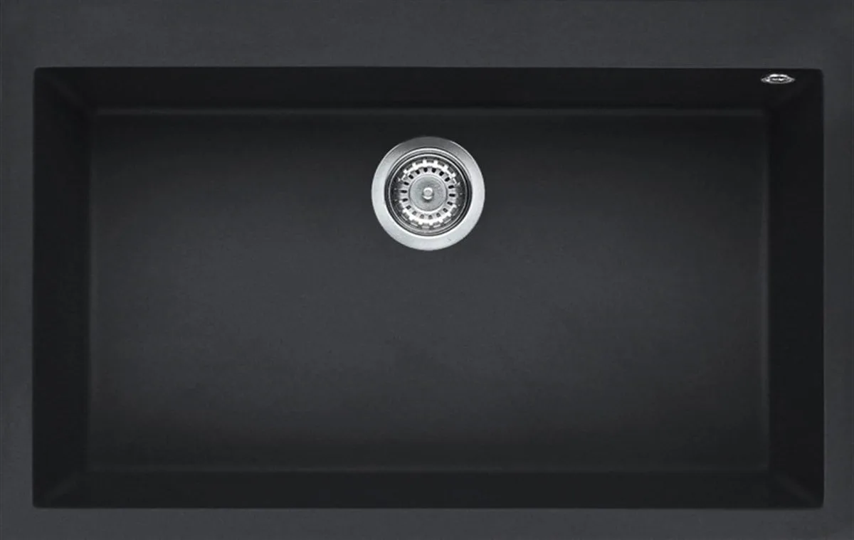 Elleci Granit Evye Tek Göz Damlalıksız Quadra Antrasit 76X44