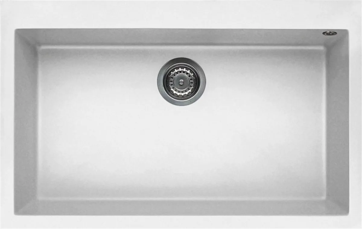 Elleci Granit Evye Tek Göz Damlalıksız Quadra Titan Beyaz 76X44
