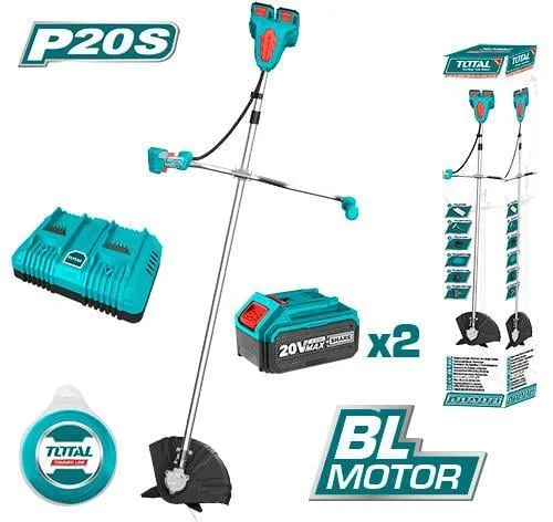 Total Akülü Ot Biçme Makinesi Sicim+Bicak Kesme Çapı 3.3CM 40V (4Ah Akü+Şarjer)