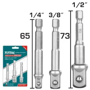 Total Matkap Ucu Adaptor Seti 65Mm 1/4''  3/8''  1/2'' (3 Ad)