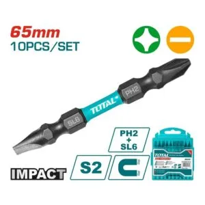 Total Uç Darbeli Tornavida PH2 + SL6*1.0- 65MM (Pk 10 Adet)