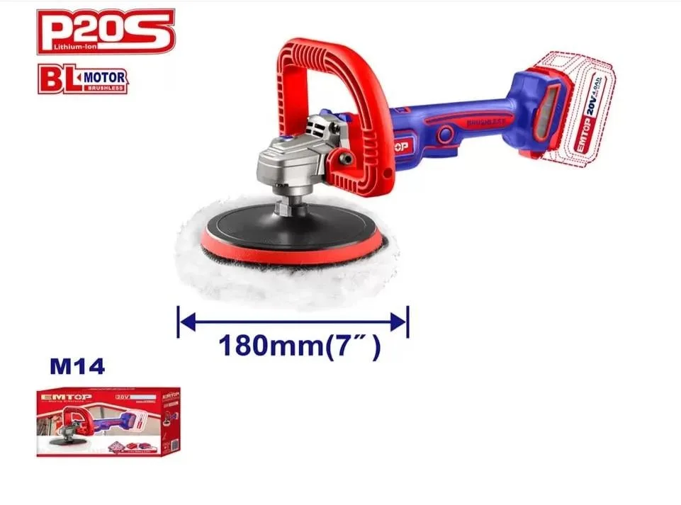 Emtop  Akülü Zımpara Poliş 180MM 20vV (Sadece Alet)