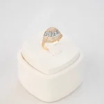 Altınbaş YZB00016 2.63gr zirkon beyaz yeşil yüzük 14 Ayar Ölçü:15