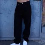 Baggy Fit Siyah Kot Pantolon