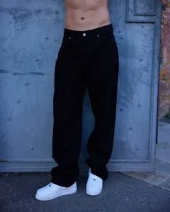 Baggy Fit Siyah Kot Pantolon