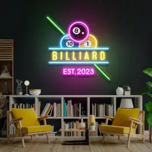 Bilardo Baskılı 3 Neon Tabela