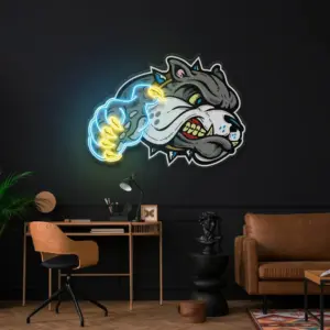 Bulldog Cartoon Neon Tabela