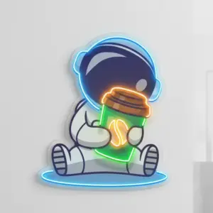 Astronot Kahve Yapıt Baskılı - Neon Tabela