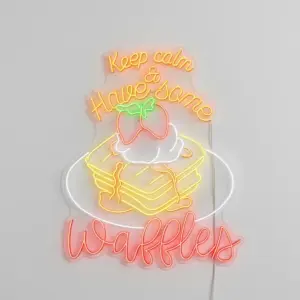 Sakin Ol ve Waffle Ye Neon Tabela