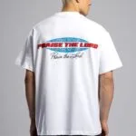 Praise The Lord Kabartma Baski Beyaz Tshirt