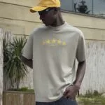 Yildiz Parlak Baski Yikamali Yeşil Tshirt