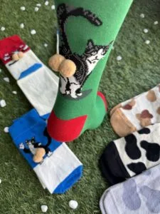 3d Toplu Kedi Yeşil Tenis Çorap
