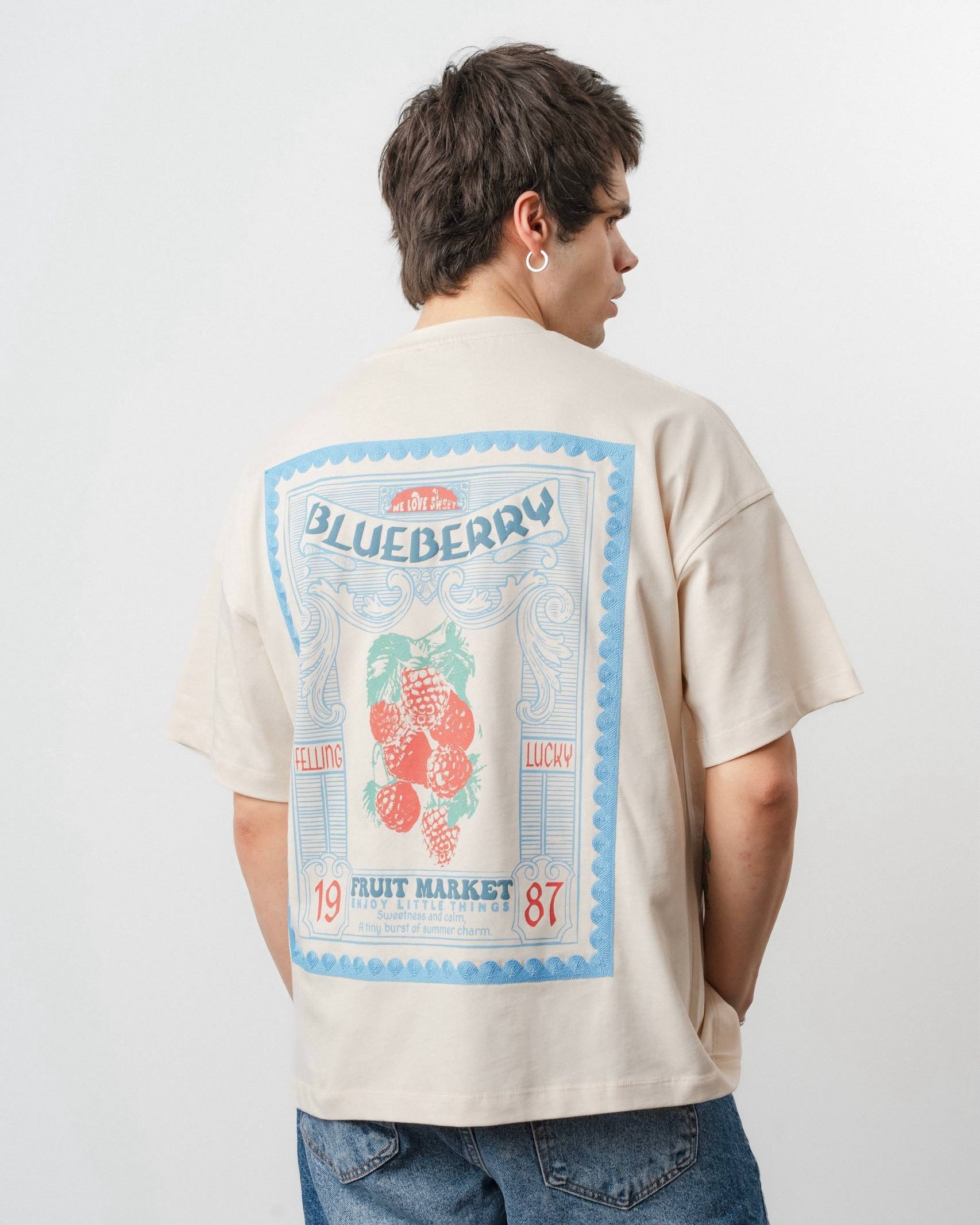 Blueberry Baski & Nakişli Bej Tshirt