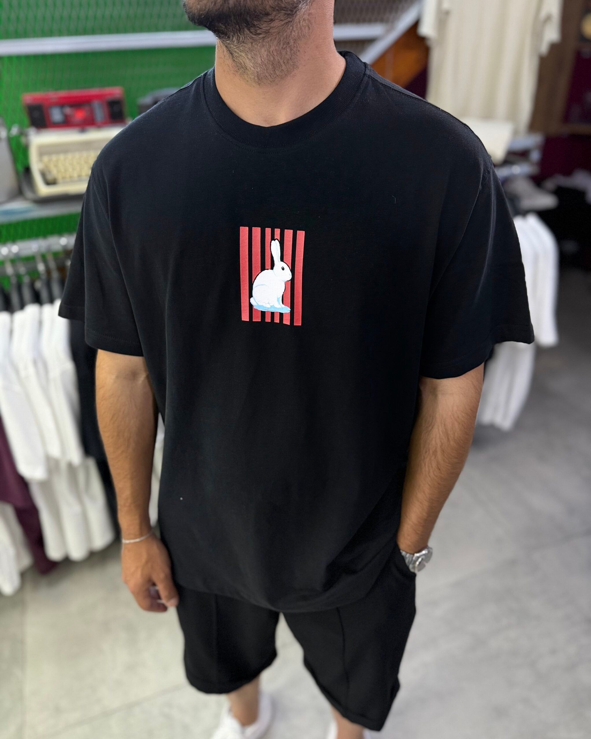 Tavşan Siyah Tshirt