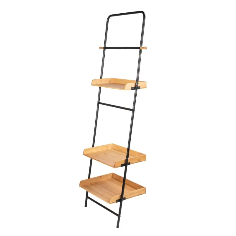 Wenko 3 Raflı Stand - Bambu/Siyah