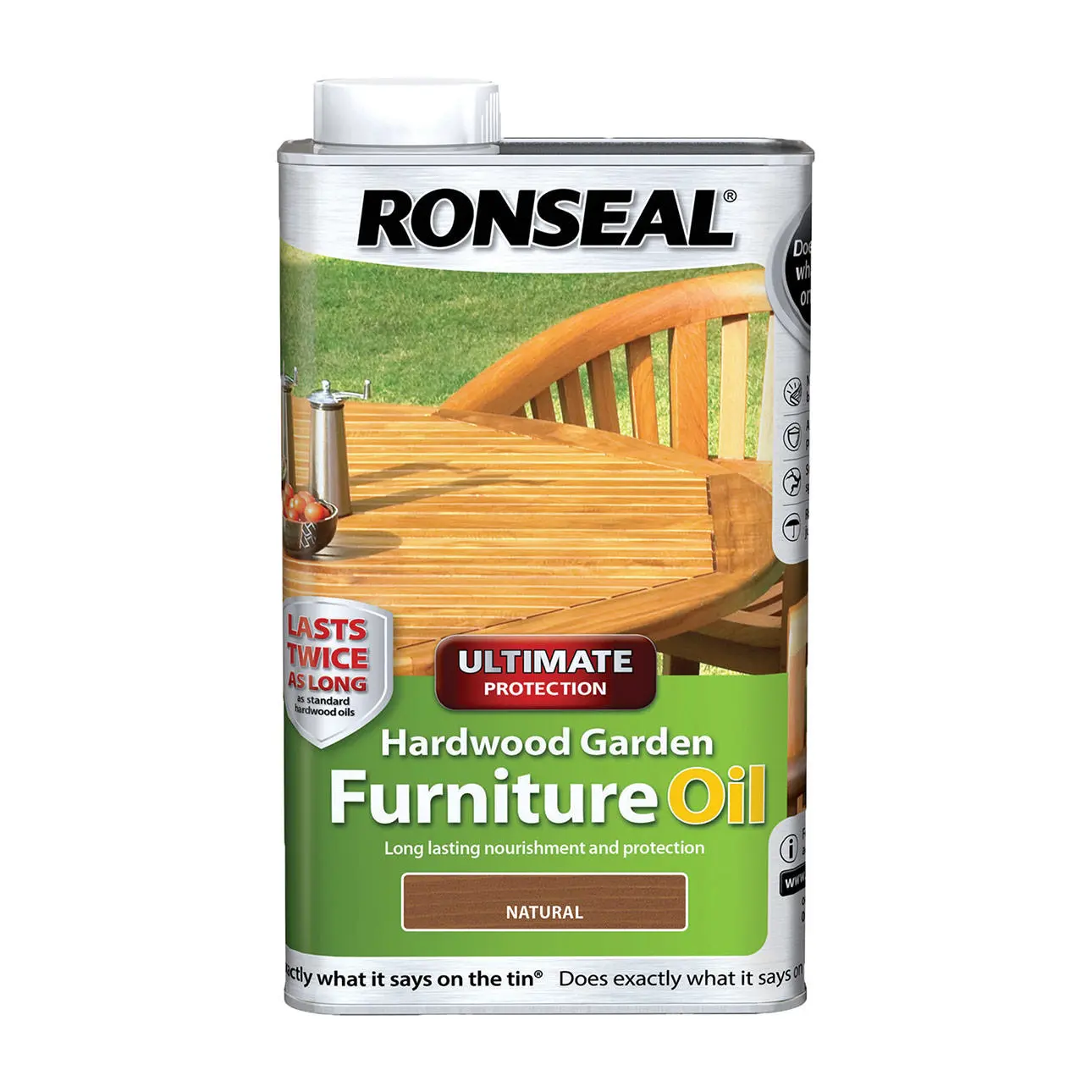 Ronseal® Ultimate Protection Hardwood Furniture Oil Su Bazlı Doğal Şeffaf 1L