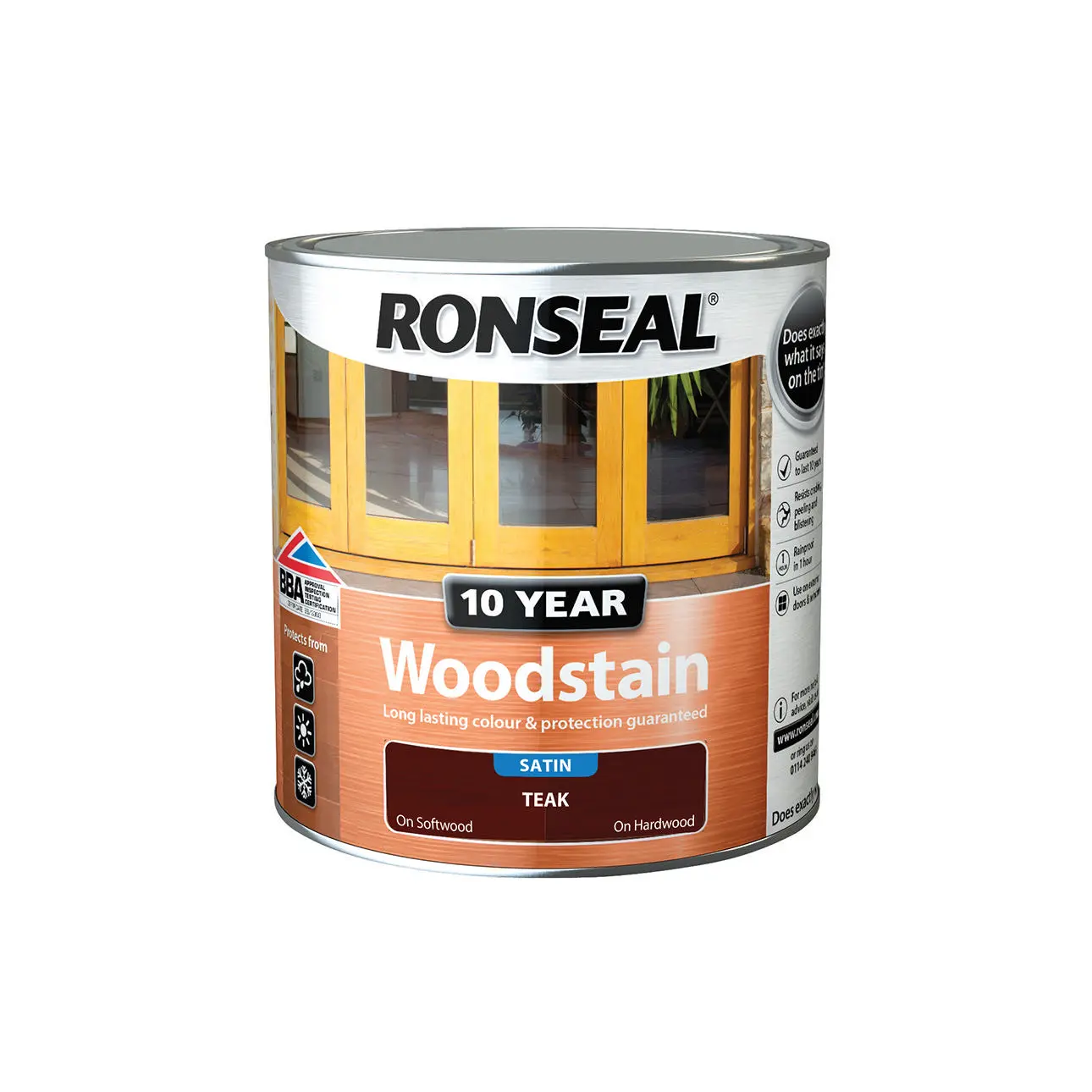 Ronseal® 10 Yıl Garantili Ahşap Boyası Koyu Maun 2.5L