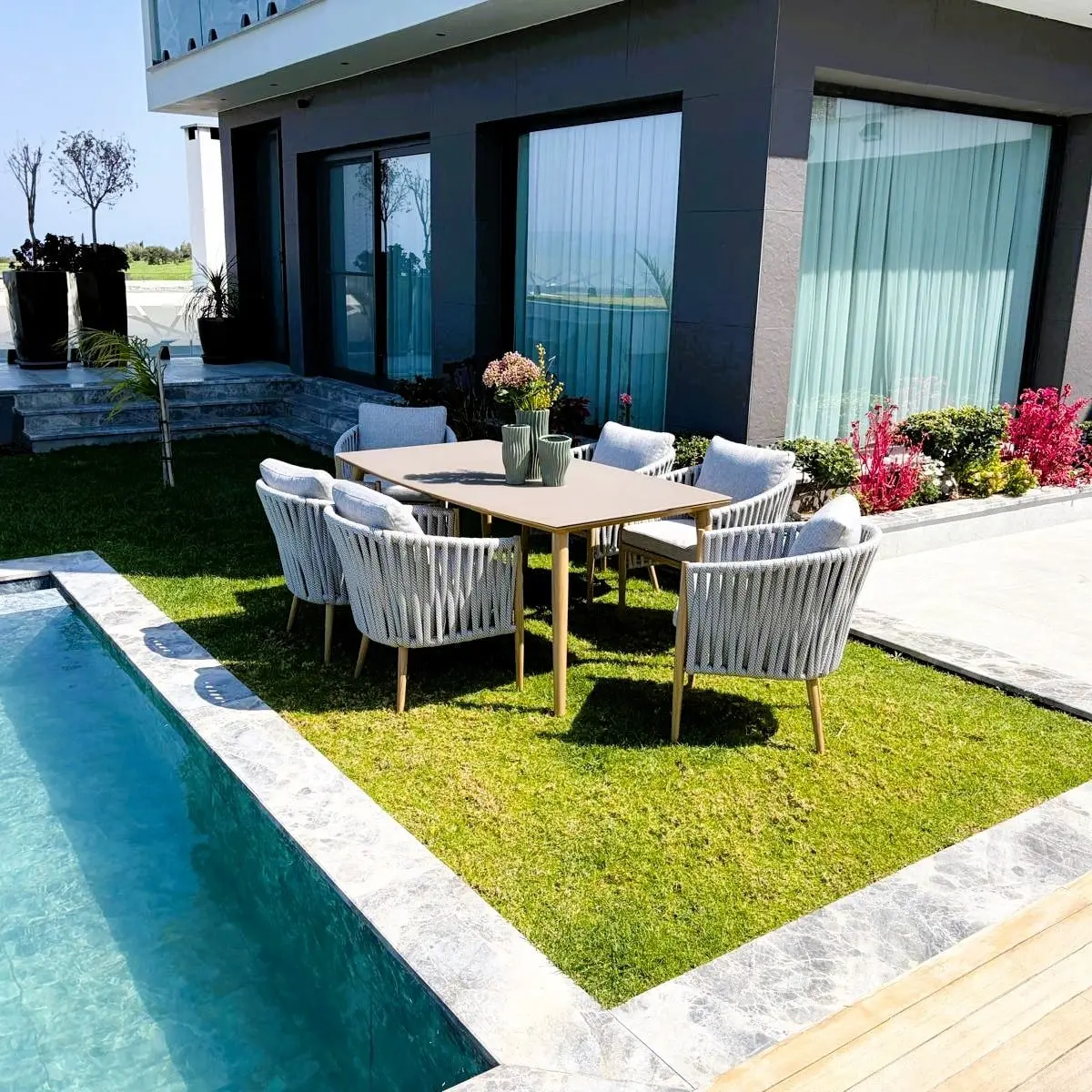 Rodos Dining Set 6 Koltuk + Yemek Masası