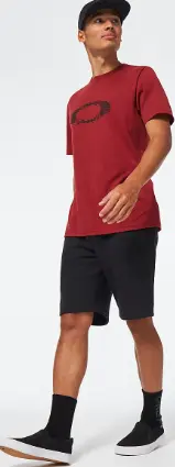 Oakley FOA403099 Blurred Static Icon Tişört Kırmızı 80U