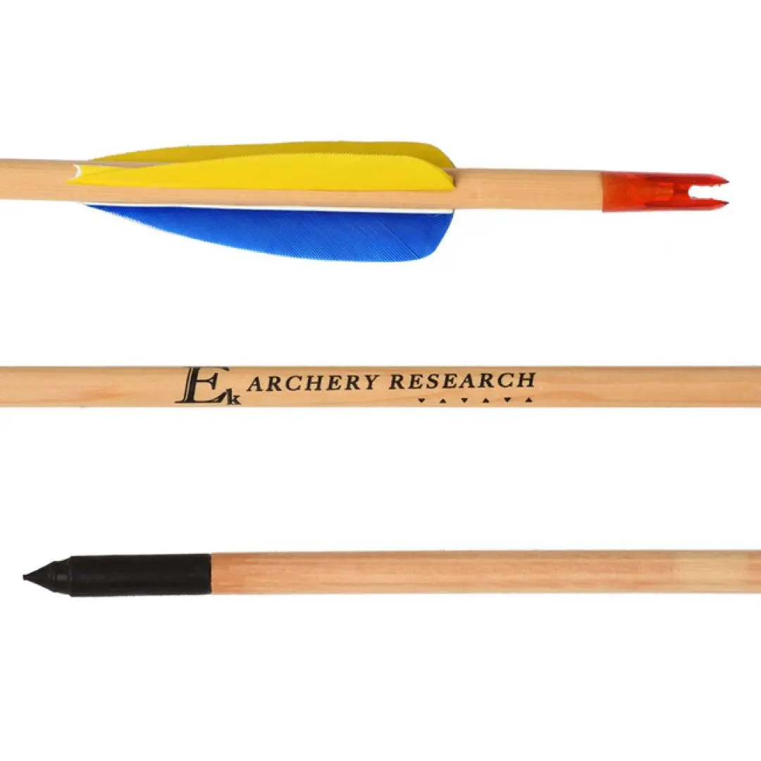 Black Point Ahşap Ok 29" / 3" Doğal Tüy 2 Sarı 1 Mavi
