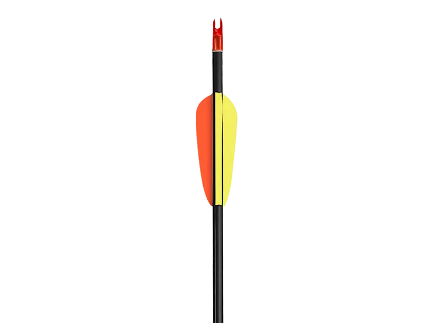 Fiberglas Ok 26" Siyah / 3" Tüy 2 Sarı 1 Kırmızı / 5'li Paket (Ek)