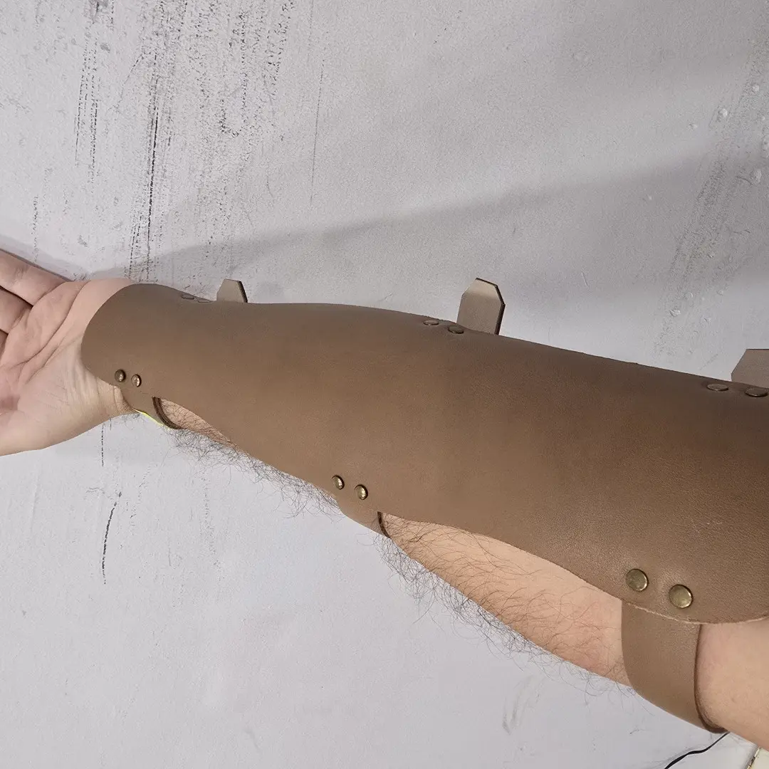 El Yapımı Deri Okçuluk Kol Koruyucu 38 Cm